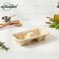 Porte-gobelets jetables en pulpe de bambou écologique, design carré simple/double, résistant à la compression, biodégradable et compostable