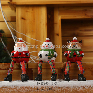 Nouveaux modèles 2023 Ornements de Noël en céramique faits à la main Mignons Père Noël Bonhomme de neige Élan pour décorations de Noël - Product Image 5