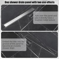 Grille de drain de sol invisible pour salle de bain, en acier inoxydable de qualité supérieure, durable, avec sortie latérale linéaire et bord à bride, 12, 24, 30, 36 pouces