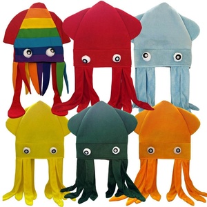 En gros, Chapeau de déguisement pieuvre et calmar coloré, motif animal de dessin animé, mignon, accessoire de fête pour enfants et adultes, pour événements costumés - Product Image 3