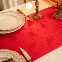 Chemin de table en polyester jacquard à motif sombre pour Noël et le Nouvel An - Durable, lavable, écologique pour la décoration de la maison et des fêtes