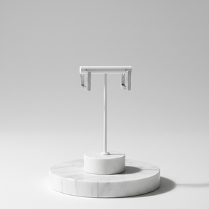 Pendientes Cuadrados de Plata de Ley S925, Diseño Coreano, Estilo Moderno, Texturizados, Venta al por Mayor - Product Image 1