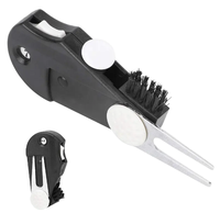 Outil de réparation de divots de golf avec compteur de score, réparateur de divots pliable en plastique, 2 marqueurs de balle, brosse, outils de réparation de divots de golf, logo personnalisé