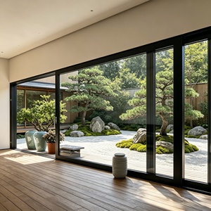 ประตูบานเลื่อนกระจกอลูมิเนียมกันพายุเฮอริเคน กระจกนิรภัยสองชั้น สำหรับงานหนัก ใช้ภายนอกอาคาร - Product Image 3