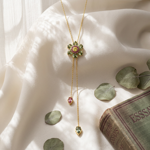 Set di Gioielli <span class=keywords><strong>con</strong></span> Fiori Color Zircone, Serie Candy, Set Raffinato di <span class=keywords><strong>Collana</strong></span>, Bracciale, Anello e Orecchini - Product Image 2