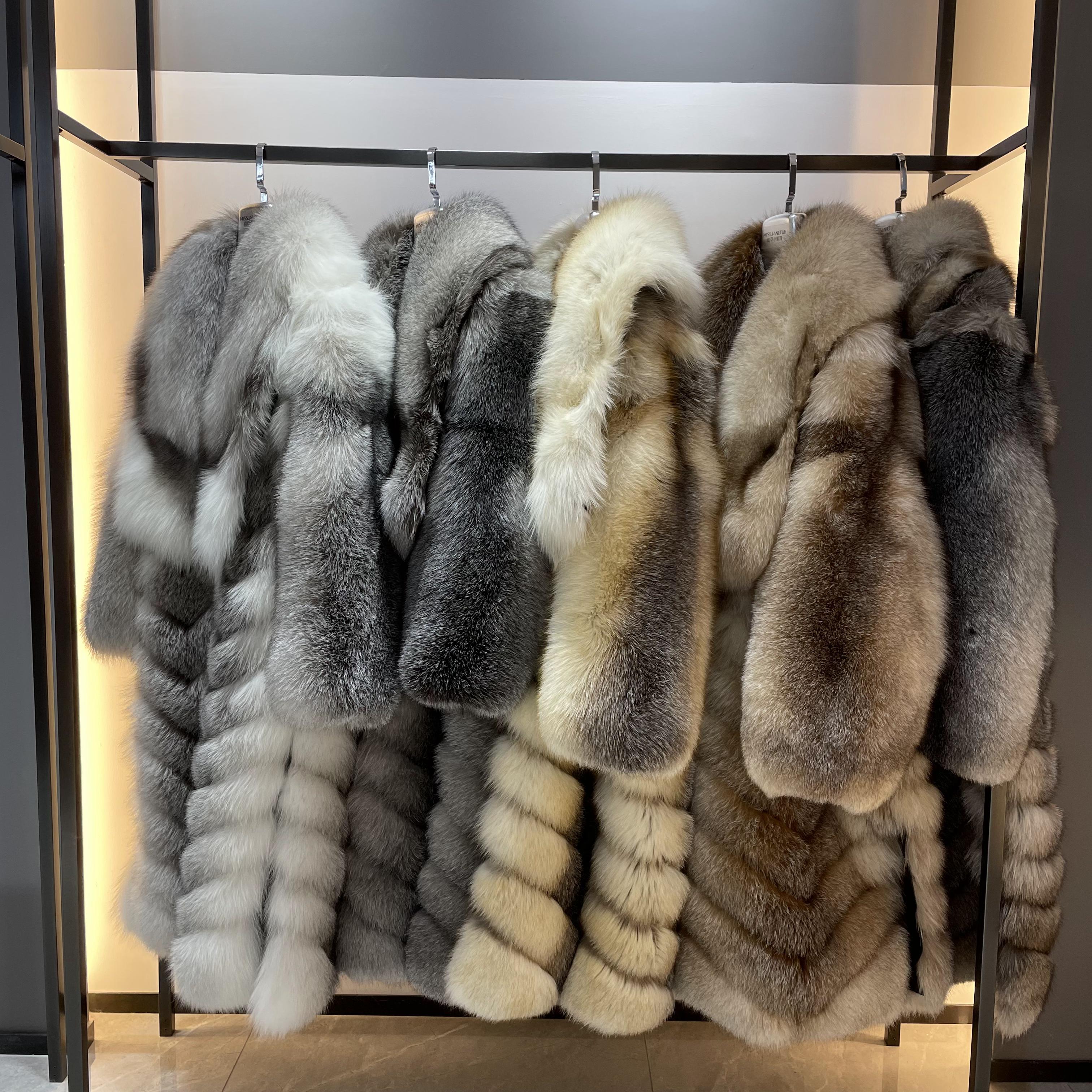 Shop Socialite Wear Top Quality Cross Fox Fur Coats
