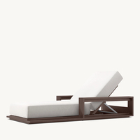 Petit meuble de piscine à dossier flexible avec cadre en aluminium, accoudoir long de jardin, chaise de salon
