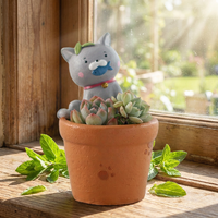 ROOGO-Mini boîte à fleurs en résine pour chat, accessoire amusant, pour décoration de rebord de fenêtre