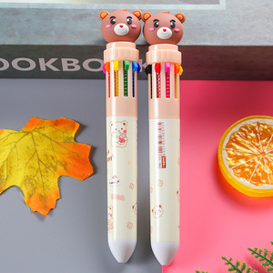 Oso de dibujos animados hamburguesa <span class=keywords><strong>Pizza</strong></span> 10 colores bolígrafo estudiante lindo papelería regalo Color prensa bolígrafo - Product Image 6