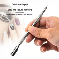 Pousse-ongles russe double tête en acier inoxydable à motif diamant, pour le retrait des cuticules et l'art des ongles, outil de beauté