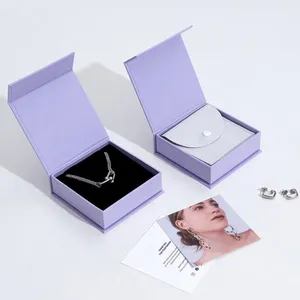 Manyetik mücevher izle ambalaj bilezik Logo karton kolye yüzük özel lüks kağıt takı ambalajı hediye kutusu