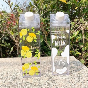 Customized Logo <b>BPA</b> <b>Free</b> Reusable 17Oz 500Ml 34Oz 1000Ml Milk Carton Shaped <b>Water</b> <b>Bottle</b> Leakproof With Screw Cover - Product Image 1