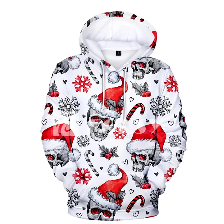 Men Christmas Sublimation Hoodie Christmas Family Pullover Hoodie
