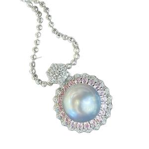 Nuevo colgante de perlas naturales redondas de lujo de 12-13 mm, moderno, con incrustaciones de luz intensa, diseño llamativo, con caja de regalo - Product Image 5