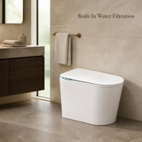 Toilette intelligente moderne avec bidet automatique, chasse d'eau par capteur, siège chauffant, couvercle automatique et télécommande