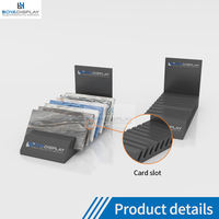Support de présentation en acier écologique pour carrelage et pierre, avec emplacement pour logo personnalisé et échantillon