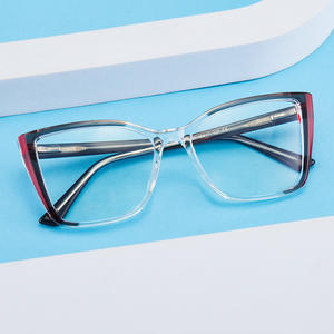 Montures de lunettes transparentes œil de chat en TR90 et métal, protection intégrale contre la lumière bleue et les UV, unisexe, verres en acétate, origine Taizhou - Product Image 3