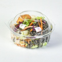 Fabrieksgroothandel 8oz plastic PET salade-to-go doos ronde vorm saladekom transparante clamshell fruit salade verpakkingen