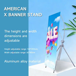 حاملات لافتات <span class=keywords><strong>X</strong></span> كلاسيكية على الطراز الأمريكي بإطار من سبائك الألومنيوم ورسومات مطبوعة من مادة PVC قابلة لإعادة الاستخدام وخفيفة الوزن بلمسة نهائية مطفأة/لامعة - Product Image 1