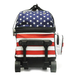 2 Ball Bowling <b>Bags</b> <b>with</b> Wheels Foldable Sport Fashion Nylon Featuring Multipocket <b>Shoes</b> <b>Compartment</b> and Roller Holder - Product Image 6