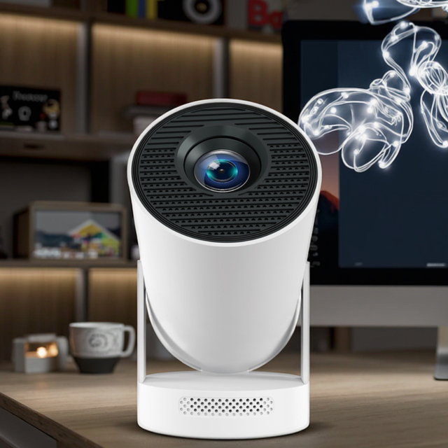 JUNUO 4K Smart Projector Dual Wifi Bluetooth 5.4 Wireless Screen Projection Indoor Portable HY300 Plus Smart Projector