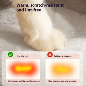 Nido de gato cálido <span class=keywords><strong>para</strong></span> invierno, calefacción de <span class=keywords><strong>manta</strong></span> eléctrica con temperatura constante, suministros <span class=keywords><strong>para</strong></span> dormir de algodón <span class=keywords><strong>para</strong></span> mascotas <span class=keywords><strong>para</strong></span> gatos y <span class=keywords><strong>perros</strong></span>, alfombrilla <span class=keywords><strong>para</strong></span> casa de gatos - Product Image 4