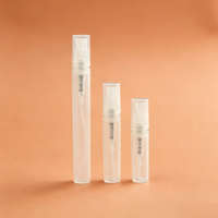 Atomiseur de parfum rechargeable transparent noir de 5 ml et 10 ml avec pompe, mini flacon pulvérisateur en plastique vide pour cosmétiques de voyage
