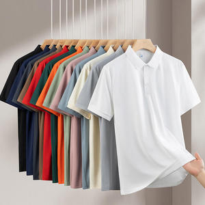 Men's Solid Color Pique Shirt Short Sleeve Casual Knitted Breathable Regular Fit - Product Image 4