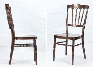 เก้าอี้จัดงานแต่งงานนโปเลียนสีน้ำตาลซ้อนกันได้ทนทานดีไซน์ทันสมัย - Product Image 3
