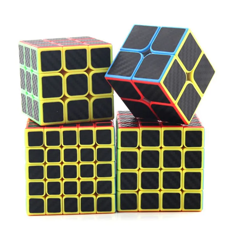 Carbon fiber 2x2 3x3 4x4 5x5 magic cube set plastic magic cube carbon fiber Puzzle Speed cube for educational toys