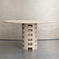 Table à manger unique à texture de béton travertin de qualité supérieure Table basse pour meubles en marbre naturel