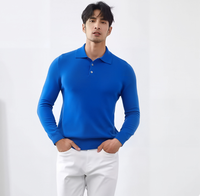 Chemise à manches longues en cachemire de haute qualité, chemise en cachemire 100% tricotée, pull pour homme