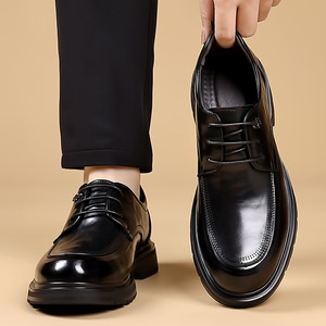 รองเท้าหนังผู้ชายสีดำแบบผูกเชือก สำหรับใส่ทำงานในออฟฟิศ ธุรกิจ หรือโอกาสทางการ เหมาะสำหรับผู้ใหญ่ ใส่ได้ทุกฤดู - Product Image 3