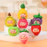 Groothandel 3d Hars Fruit Kawaii Dragon Durian Perzik Pop Microlandschaft Hars Ambachten Voor Decoratie