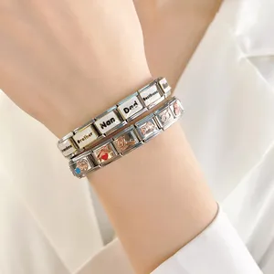 Hapiship Original Daisy Dream <span class=keywords><strong>Dad</strong></span> Mum Sister Family Charm Enlaces italianos Fit 9mm Pulsera Fabricación de joyas de acero inoxidable DJ310 - Product Image 1