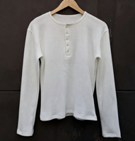 Chemise Henley côtelée pour homme, vente en gros, logo brodé personnalisé, manches longues, patte de boutonnage, coupe ajustée, tee-shirt décontracté basique, 100% coton