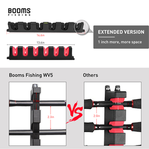 Booms Fishing WV5 Horizontal Fishing <b>Rod</b> Holders for Garage, Store up to 6 <b>Rod</b> and Reel Combo, Wall Mounted Fishing <b>Rod</b> Rack - Product Image 5