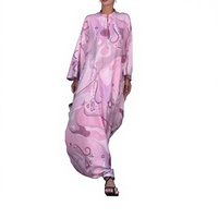 Nouvelle Robe Longue Élégante Ample Grande Taille Imprimée à Lacets, Coupe Trapèze, avec Empiècements de Couleurs, pour le Marché Européen et Américain