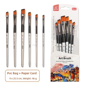Ensemble de 6 pinceaux en nylon pour dessin, aquarelle et acrylique, double couleur, pour enfants, best-seller transfrontalier - Product Image 5