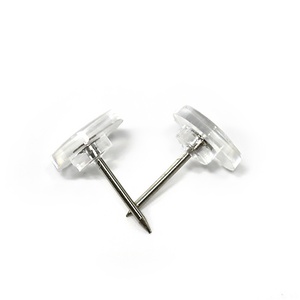 Оптовые пластиковые кнопки-гвоздики для детских досок, прозрачные, с плоской головкой, оптом от производителя - Product Image 4