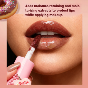 <b>Mirror</b> Lip Glaze With Detachable Pink Bead <b>Chain</b> Charm Cute Hydrating Long Lasting Glass Lip - Product Image 3