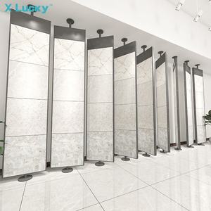 التصميم الحديث الروتاري كبير لوحة بلاط الرف ثلاثة من جانب عينة حامل الخشب الطابق بلاط السيراميك حجر الدورية عرض صالة العرض - Product Image 3