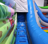 Château gonflable d'extérieur Commercial pour enfants, combo avec glissière, thème de dinosaure de dessin animé, château de saut, aire de jeux
