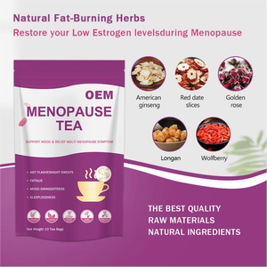 ชาสมุนไพรบรรเทาอาการวัยทอง OEM สูตรผสม ช่วยปรับอารมณ์ ลดอาการร้อนวูบวาบ กล้ามเนื้อสั่น นอนไม่หลับ แก้อาการอ่อนเพลีย ผสมโสมอเมริกันและโกจิเบอร์รี่ บรรจุ 30 ซองชาในกล่อง - Product Image 4