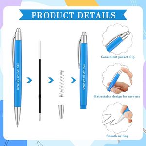 Bolígrafo Retráctil de Plástico con Recubrimiento de Goma Personalizado con Marca, para Regalos de Bienvenida en Hoteles, Obsequios Promocionales Económicos, Bolígrafo Personalizado - Product Image 4