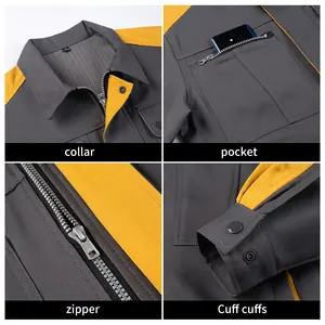 Baju kerja pria mode baru pakaian kerja tahan aus mekanis setelan kerja mantel celana seragam pabrik langsung
