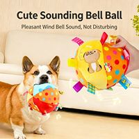 Nouveau produit : jouet à mâcher pour chien en peluche courte colorée, balle interactive avec clochettes pour chiots et chiens de petite, moyenne et grande taille