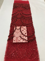 Tissu en dentelle guipure perlée de luxe NI.AI, broderie en dentelle filet de qualité supérieure pour les styles Asoebi africains et les robes de mariée