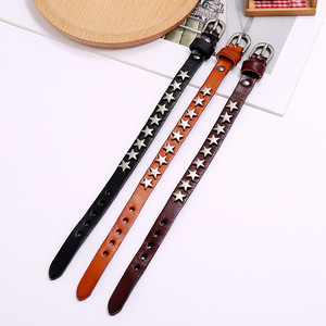 Pulsera Unisex de Cuero Genuino con Pentagrama 2026, Accesorio de Moda Hip-Hop para Club y <span class=keywords><strong>Baile</strong></span> Callejero - Product Image 3