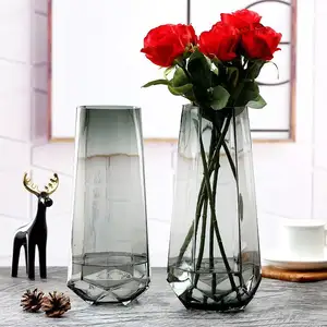 Креативная Хрустальная стеклянная ваза прозрачная Цветочная посуда для гостиной обеденный стол ваза для цветов декоративные украшения